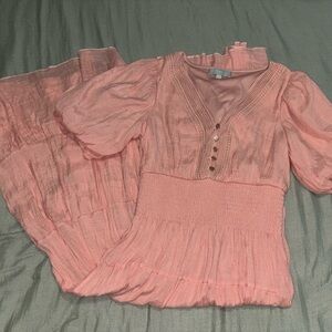 J. Crew Dusty Rose Ruffled Maxi